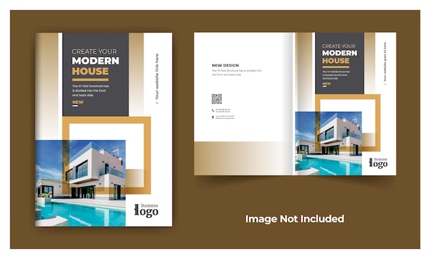 Modern and colorful real estate business brochure cover design template