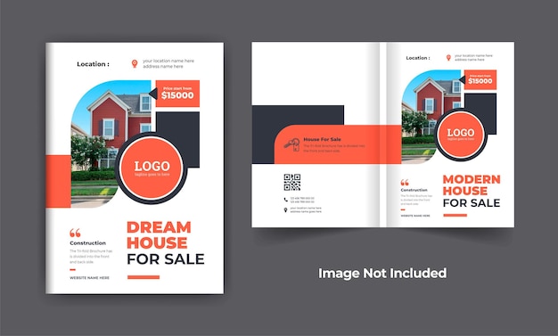 Modern and colorful real estate business brochure cover design template