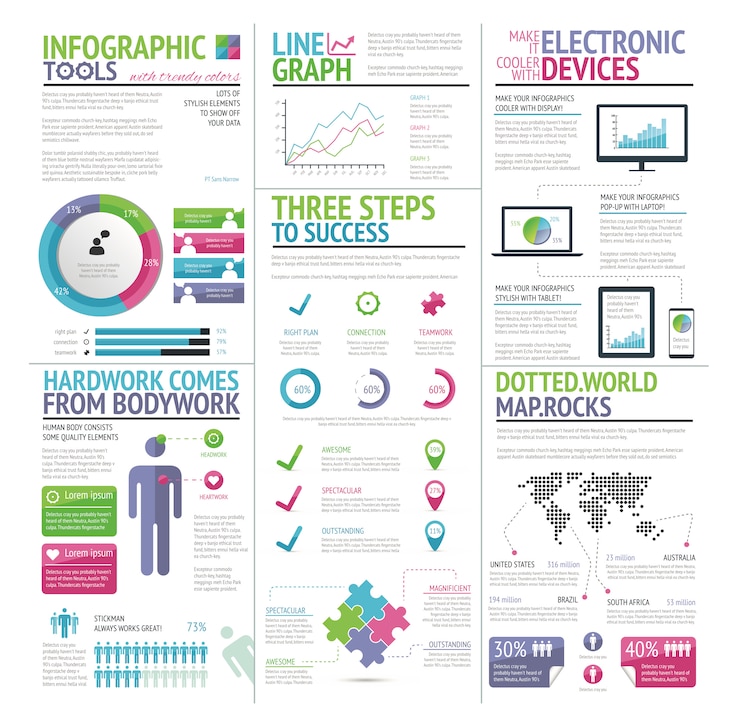 Vector 現代的なカラフルなセットinfographic要素ベクトル - イラスト