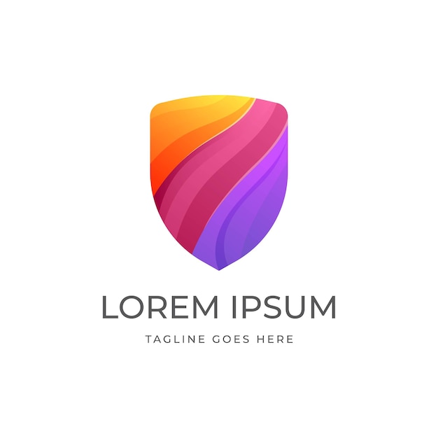 Modern Colorful Shield Logo Design Vector