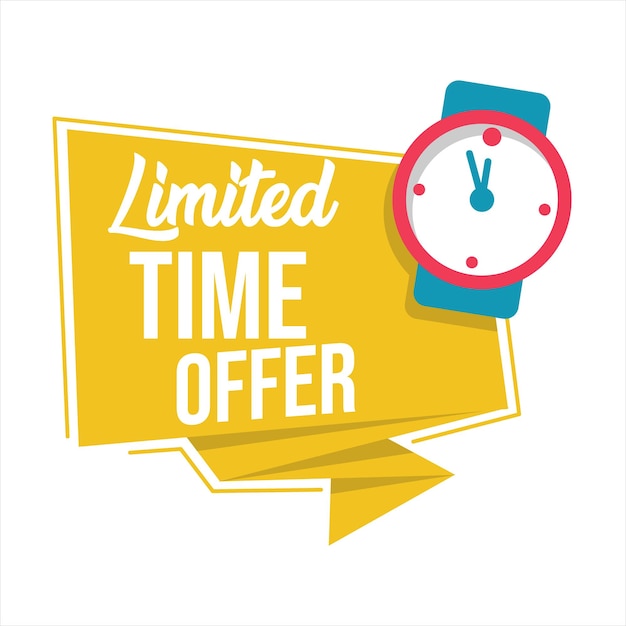 Vector modern colorful tag or sticker limited time offer