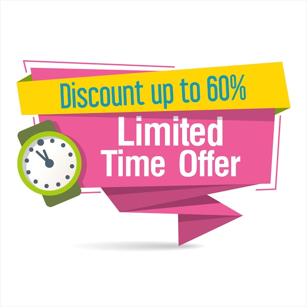 Vector modern colorful tag or sticker limited time offer