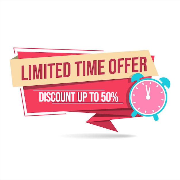 Vector modern colorful tag or sticker limited time offer