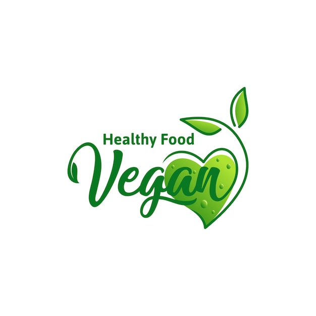 Vettore design moderno e colorato tipografia vegana logo
