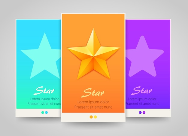 Modern colorful vertical stars banners.