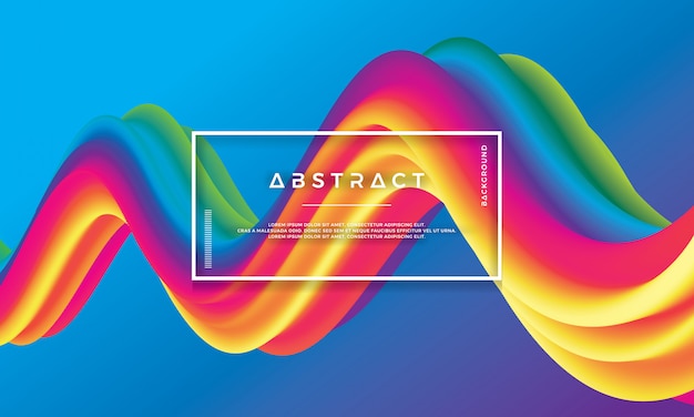 Вектор Современная разноцветная волна, поток жидкий фон