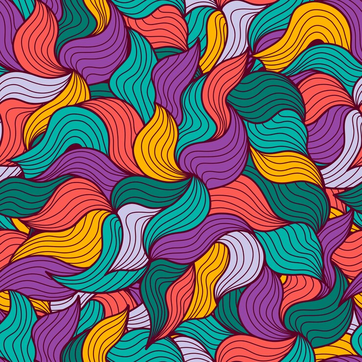 Vector modern colorful wavy seamless pattern.