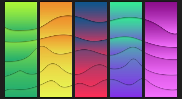 Modern colorful wavy shapes illustration