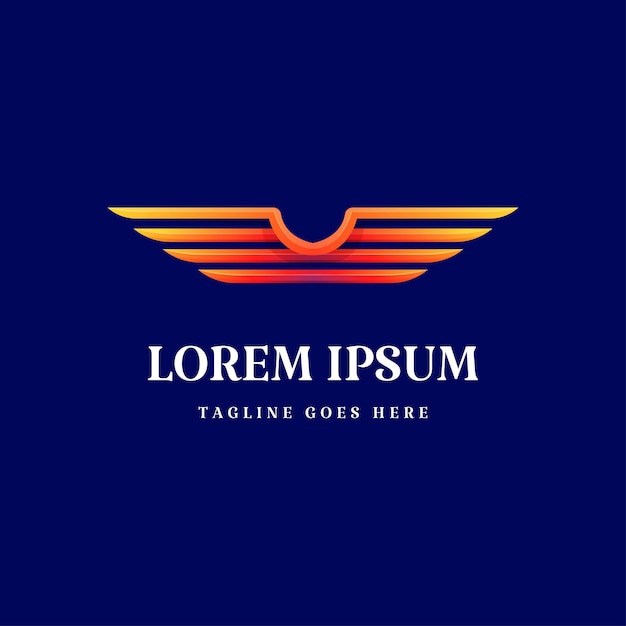 Modern colorful wing logo design vector