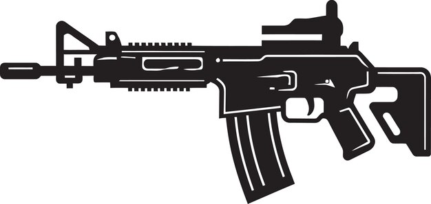Икона векторного логотипа современного боевого снаряжения ShadowStrike Огнестрельное оружие Черная эмблема