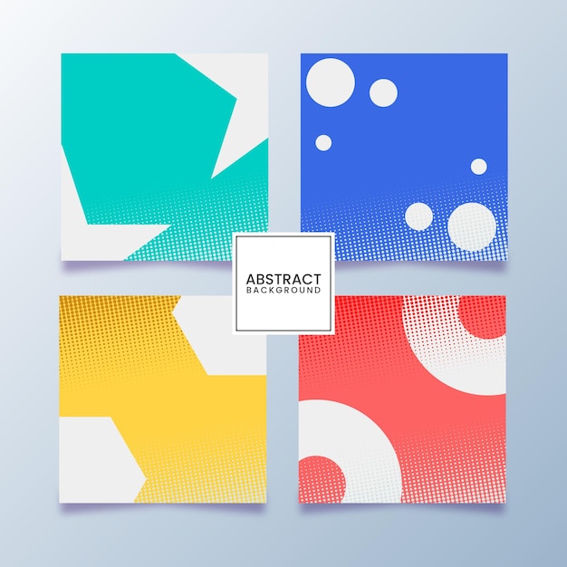 Modern comic background abstract bundle set