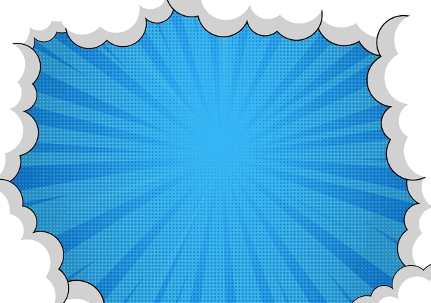 Modern comic background with clouds