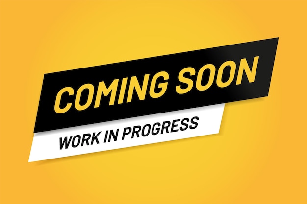 Modern coming soon bar banner icon Work in progress symbol Flat simple web label element