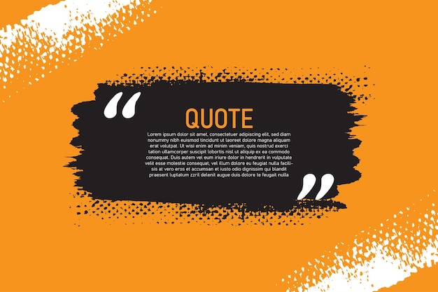 Modern communication quote frame on orange with abstract black and white brush stroke