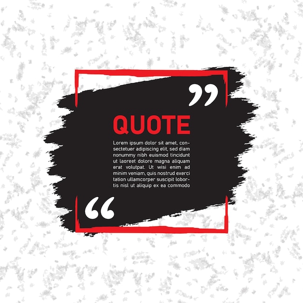 Modern communication quote frame on white with abstract red and black brush stroke