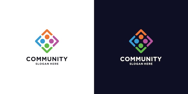 Современный дизайн логотипа сообщества людей
