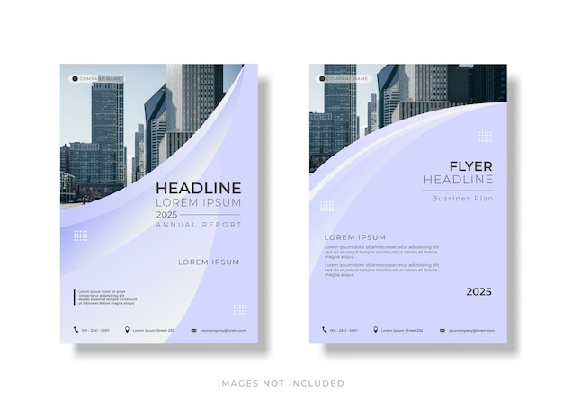 Vector modern company annual report business flyer template design