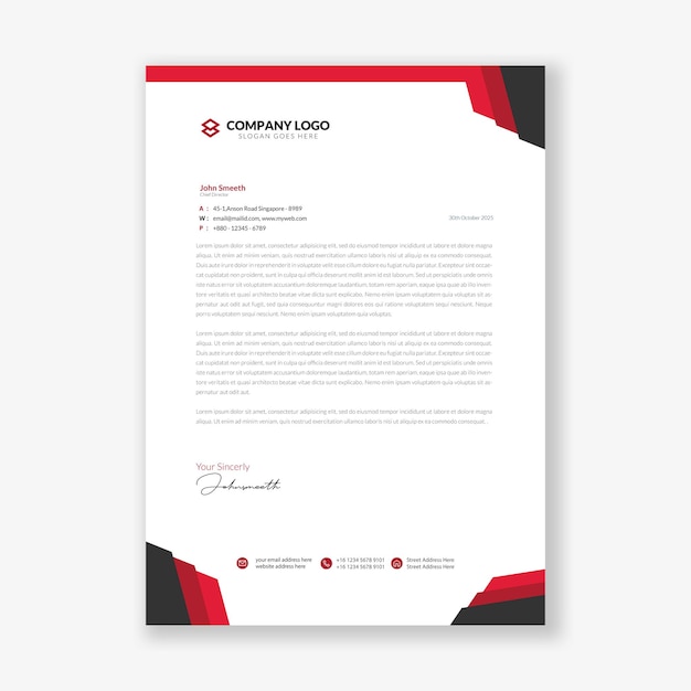 Modern company business letterhead template design