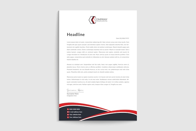 Modern company business letterhead template