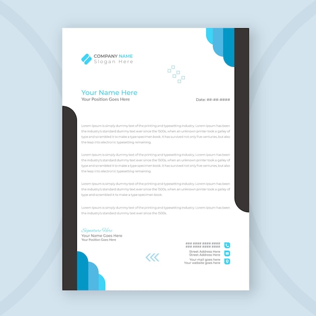 modern company business letterhead template