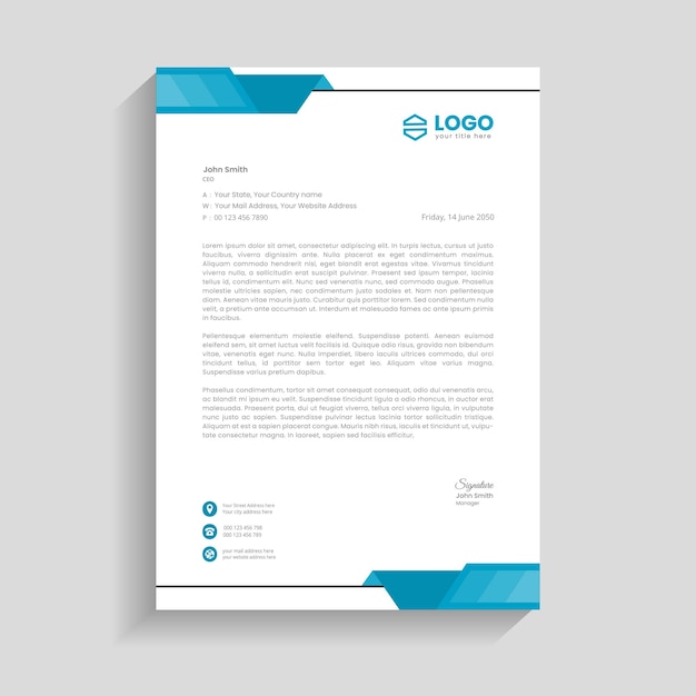 Modern company business letterhead template