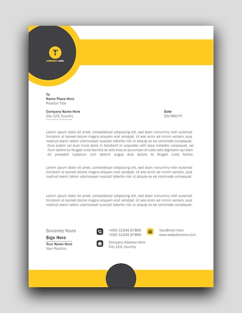 Modern company business letterhead template