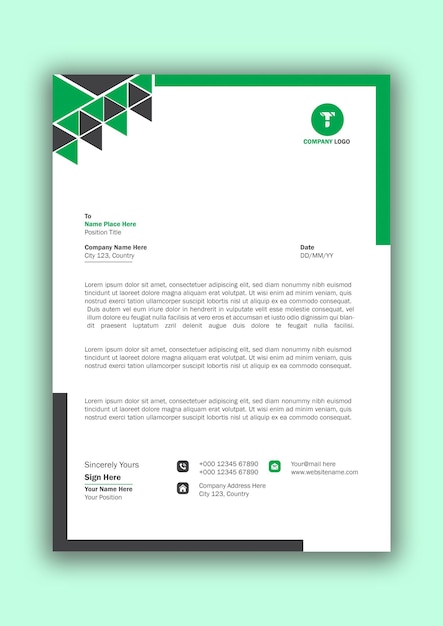 Modern company business letterhead template