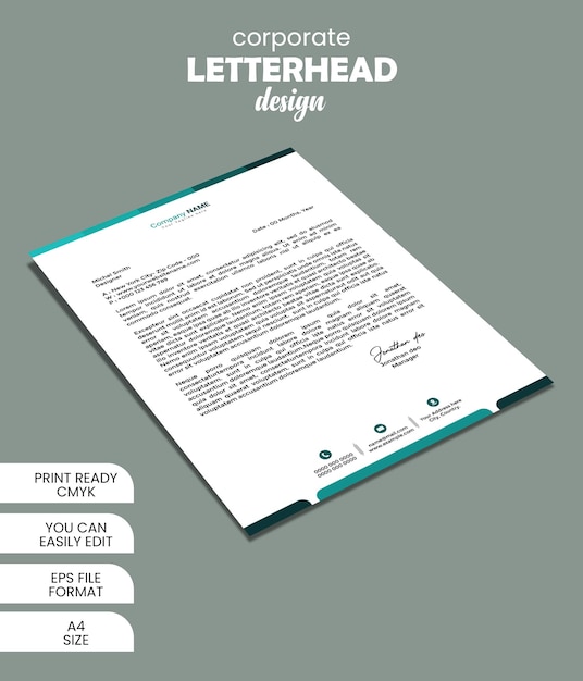 Modern company business letterhead template