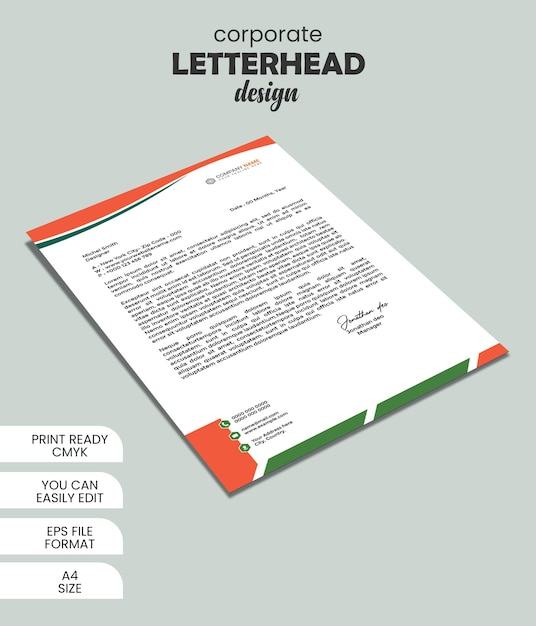 Modern company business letterhead template