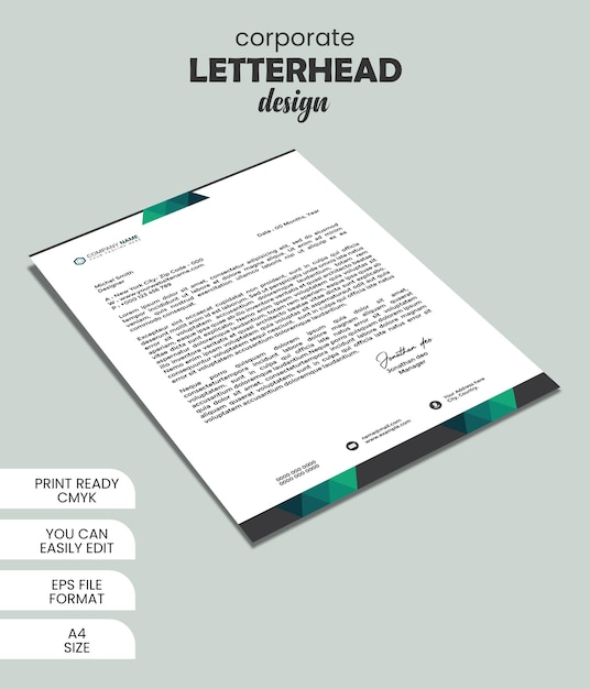 Vector modern company business letterhead template