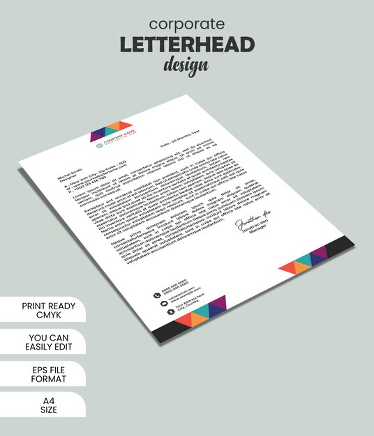 Vector modern company business letterhead template