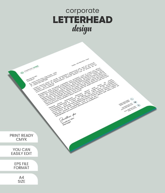 modern company business letterhead template