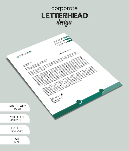 Modern company business letterhead template