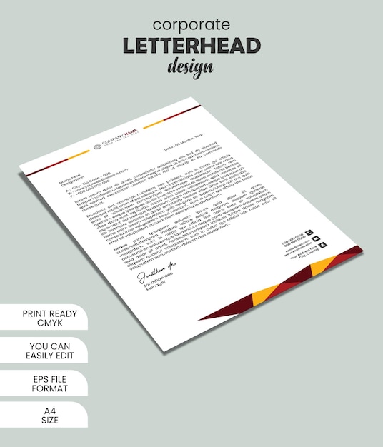 Modern company business letterhead template