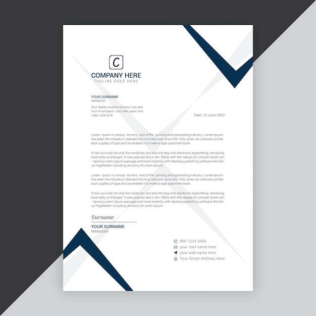 Vector modern company or business letterhead vector template