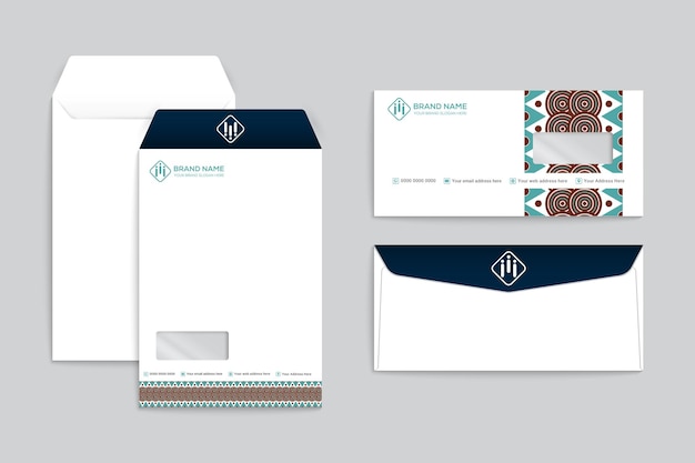 Modern company envelope design template