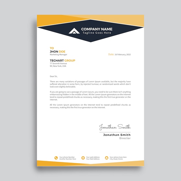 Modern company flyer design template with yellow color