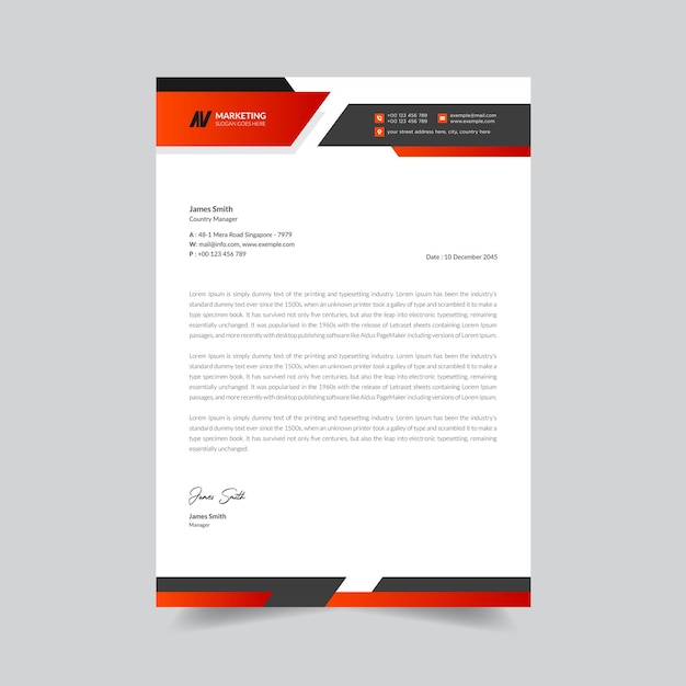 Modern company letterhead design template premium vector