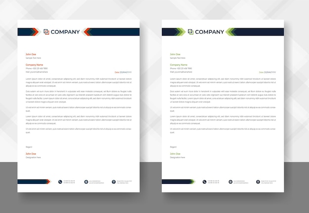 Modern company letterhead design template