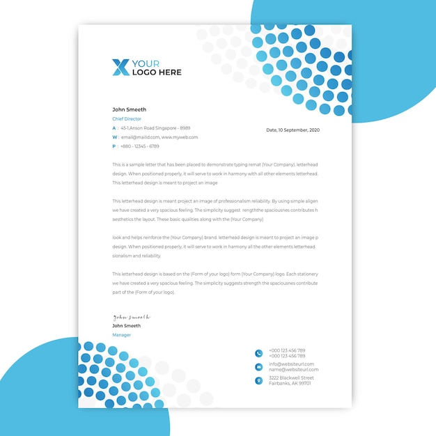 Vector modern company letterhead design template