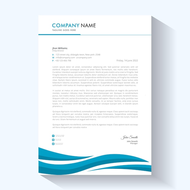 Modern company letterhead design template