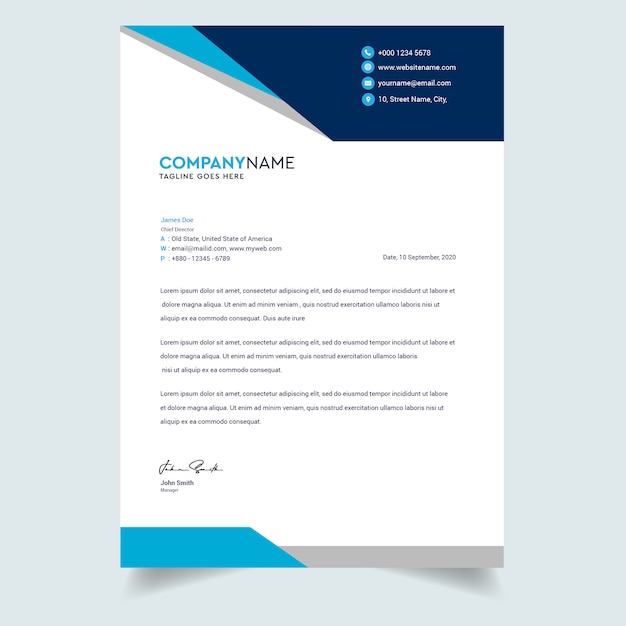 Modern company letterhead template design