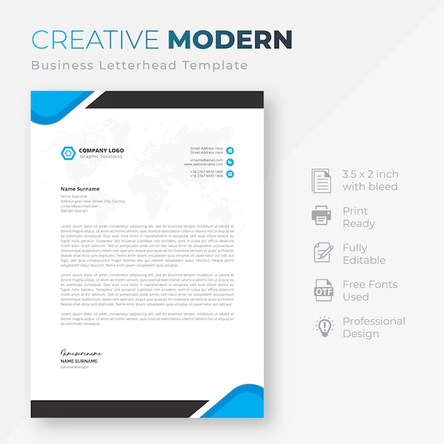 Modern company letterhead template