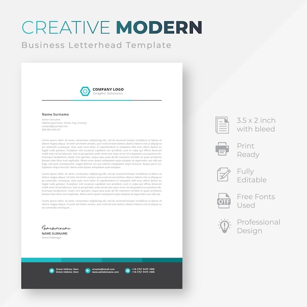 Vector modern company letterhead template