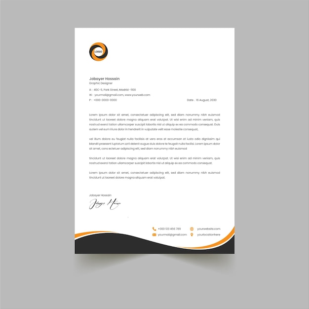 Vector modern company letterhead template