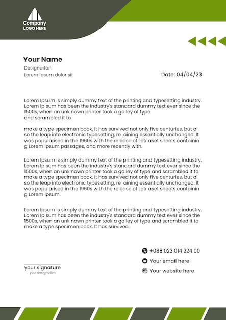 Vector modern company letterhead vector template