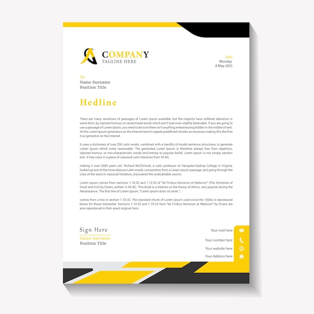 Vector modern company letterhead