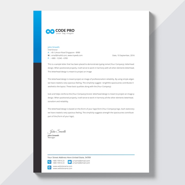 Vector modern company letterhead