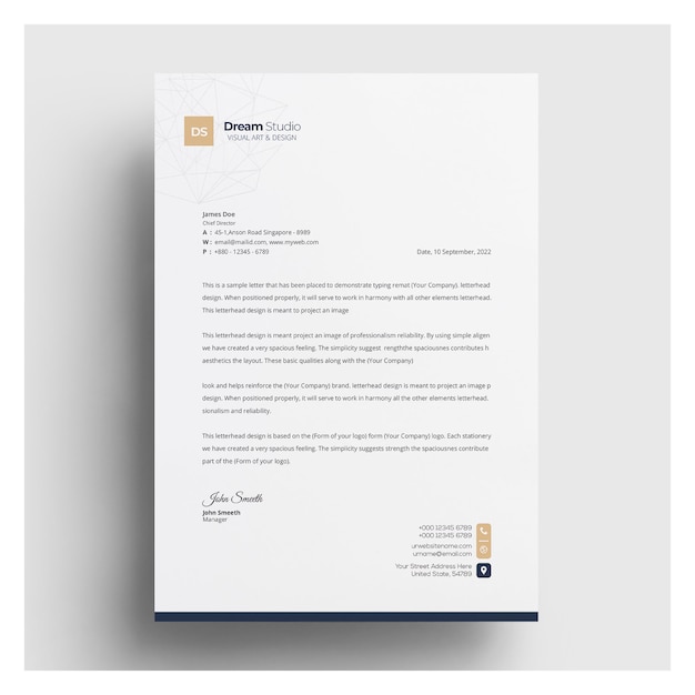 Vector modern company letterhead