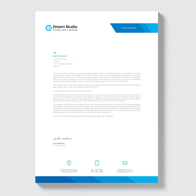 Vector modern company letterhead